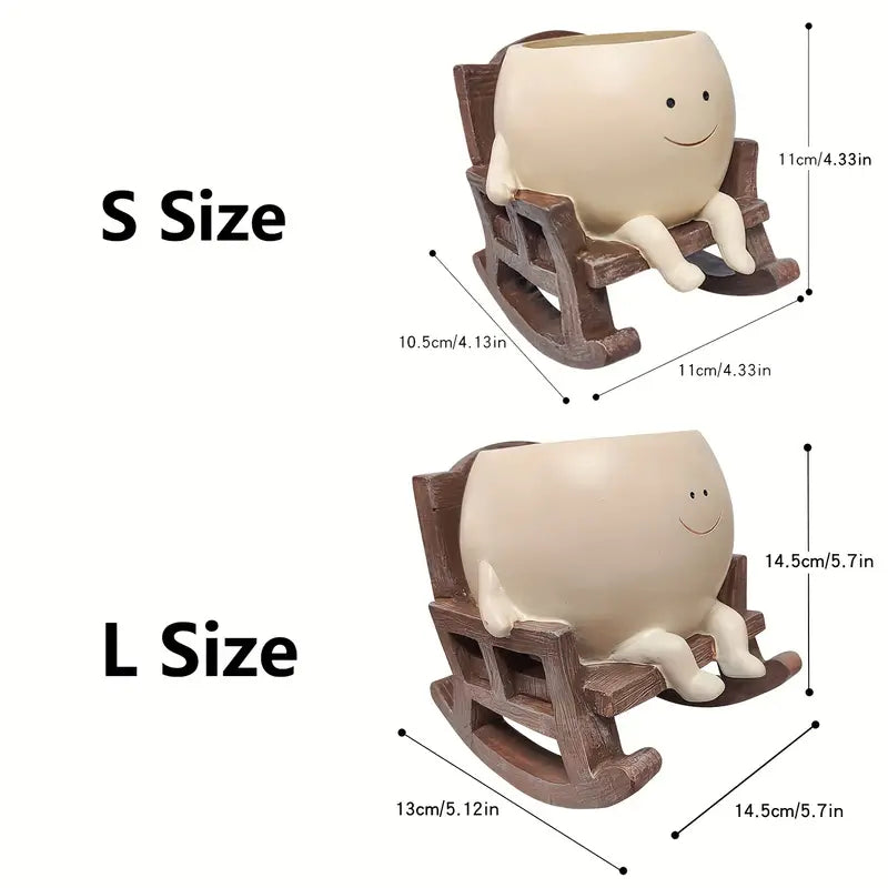 Rocking Chair Smiley Pot