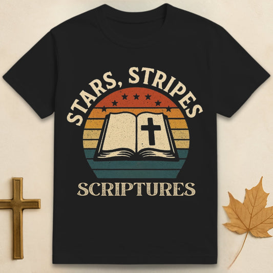 Stars, Stripes, Scriptures T-shirt